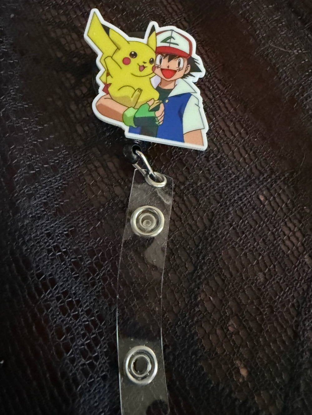 Pikachu & Ash Badge Reel - Yellow Clip Accessory